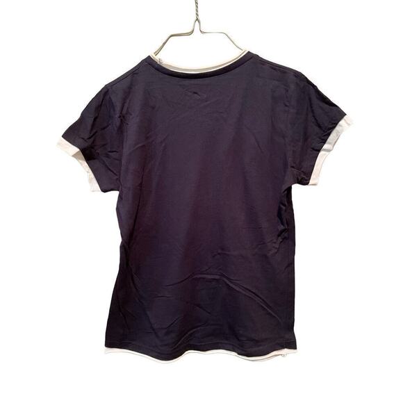 New York Yankees MLB Baseball T-Shirt Women's Large Gray Glitter Logo Pullover - Picture 2 of 6